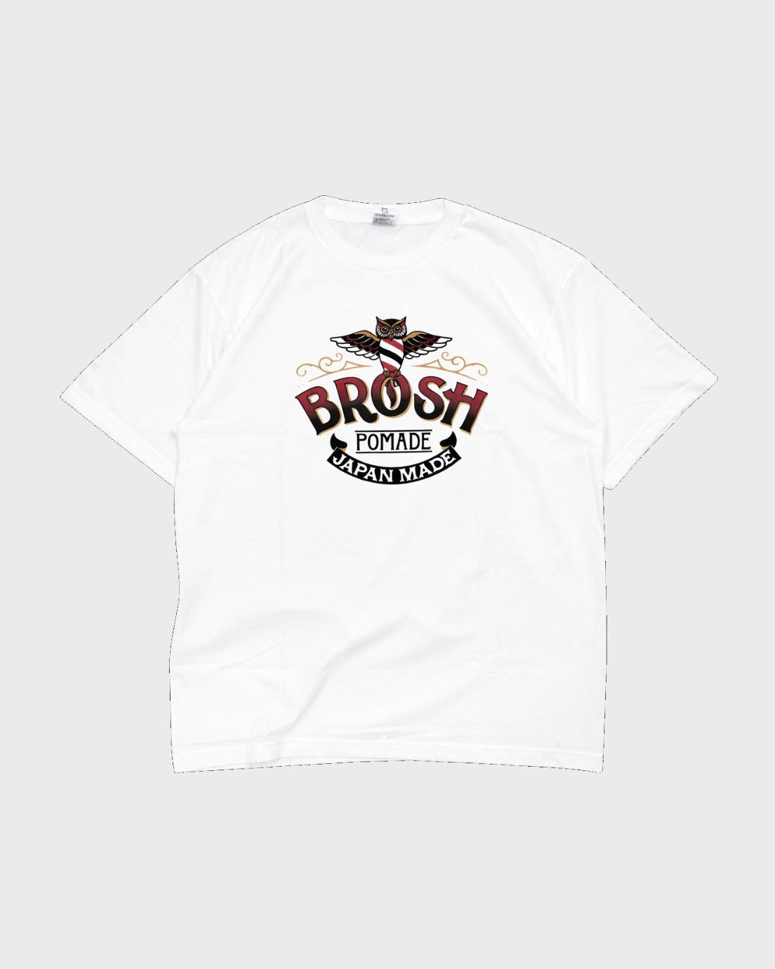 BROSH Original Logo S/S Tee White - Medium — barber brand clothing | premium Japanese hair products