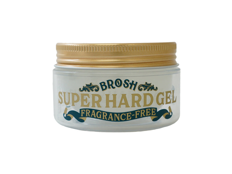 BROSH mini Super Hard Gel Fragrance Free 70g — packaging detail — Japanese hair gel | premium Japanese hair products