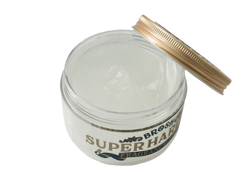 BROSH Super Hard Gel Fragrance Free 200g — packaging detail — Japanese hair gel | premium Japanese hair products