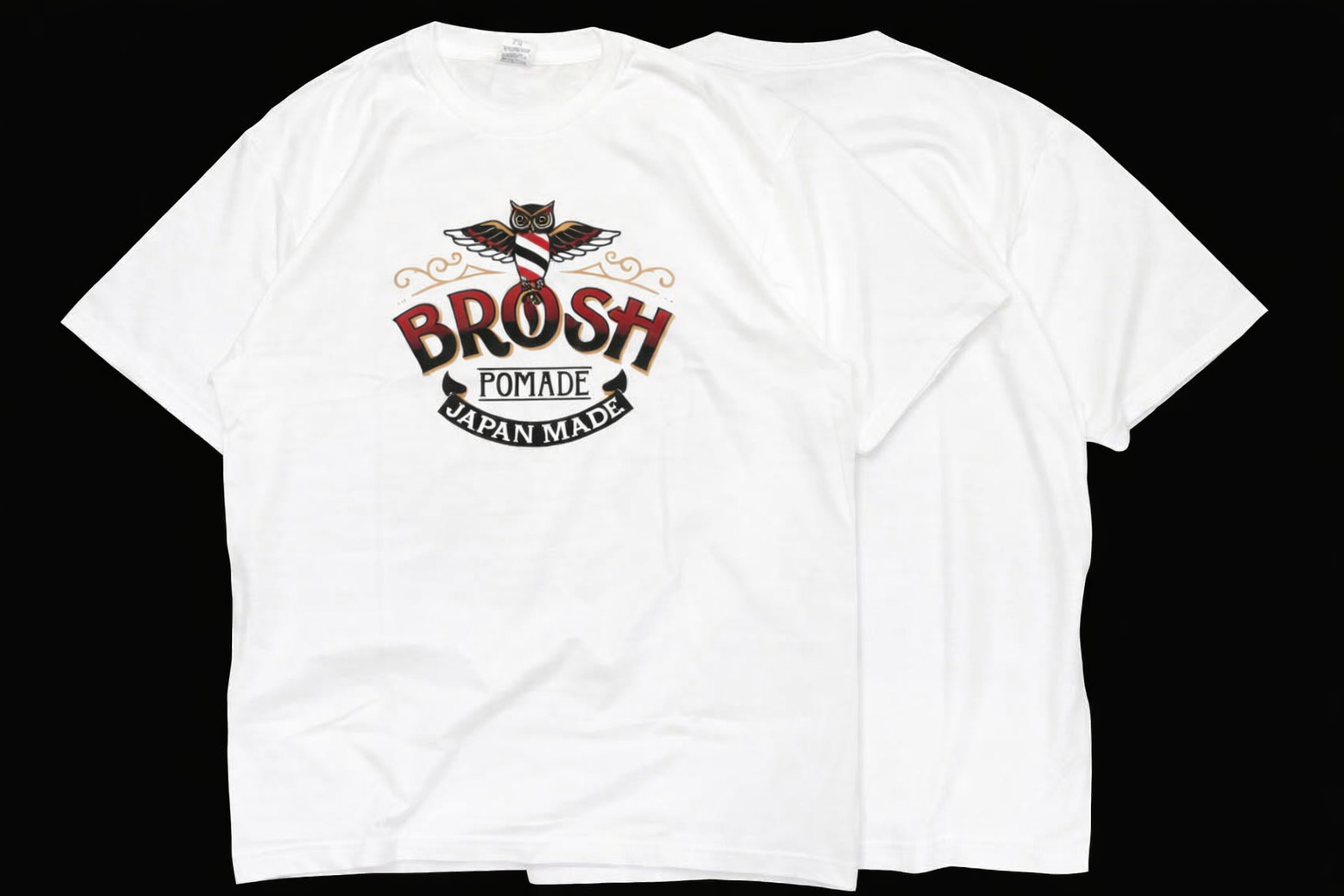 BROSH Original Logo S/S Tee White - X Large — packaging detail — barber brand clothing | premium Japanese hair products