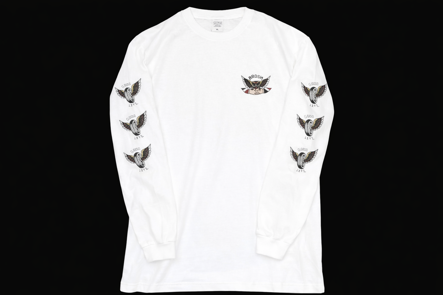 BROSH Good Life L/S TEE - X-Large — packaging detail — barber brand clothing | premium Japanese hair products