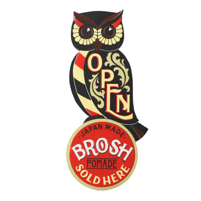 BROSH Wooden Open and Close Sign — barbershop point of sale display | premium Japanese hair products