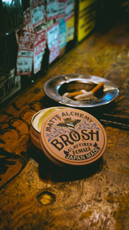 BROSH mini Clay Fiber Pomade 40g — side view — Japanese pomade | premium Japanese hair products