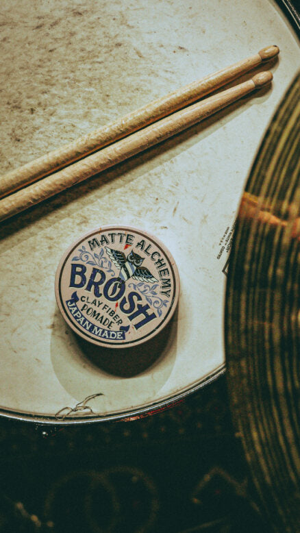 BROSH mini Clay Fiber Pomade 40g — lifestyle shot — Japanese pomade | premium Japanese hair products