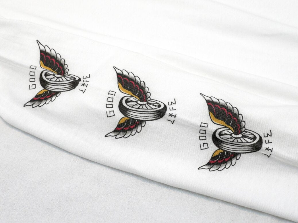 BROSH Good Life L/S TEE - X-Large — back label — barber brand clothing | premium Japanese hair products