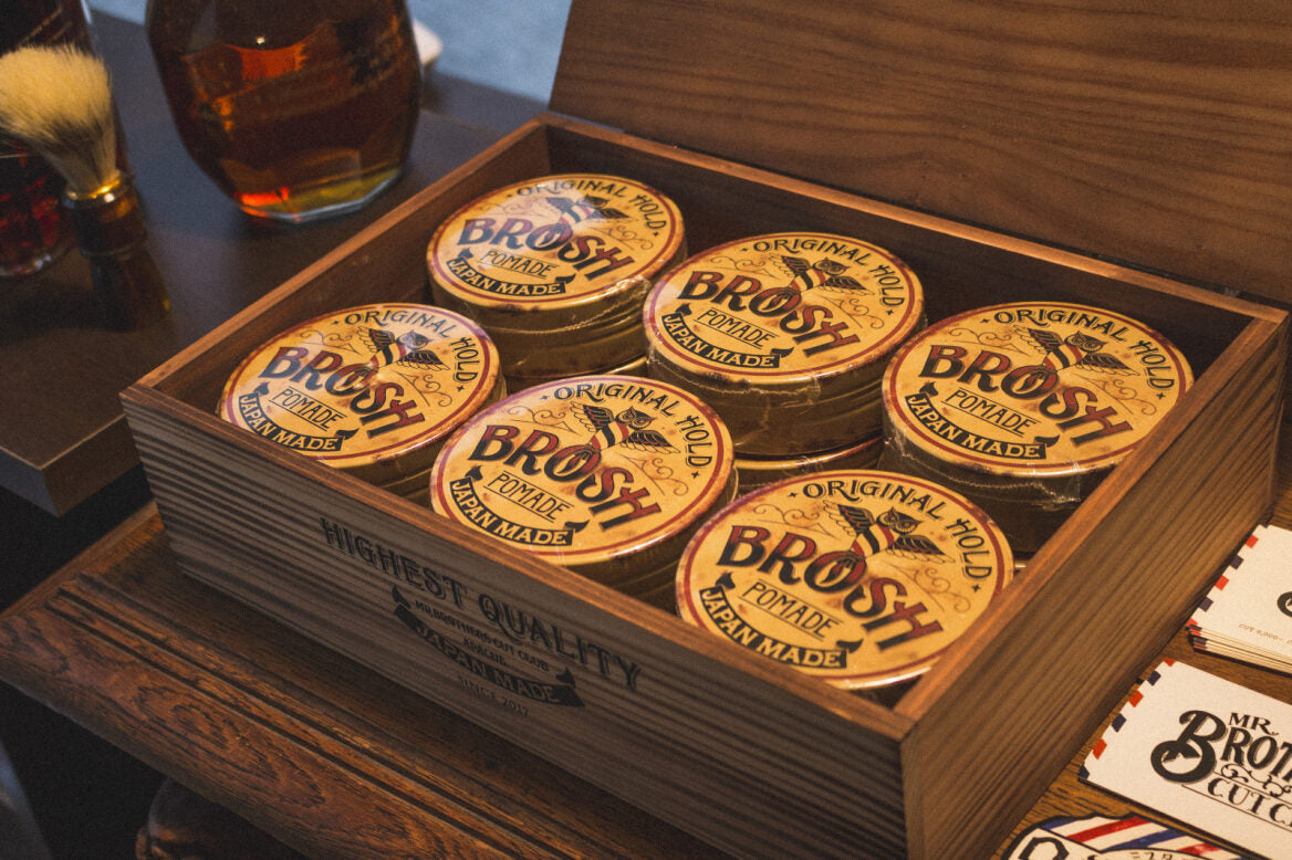 BROSH mini Original Pomade 40g — close-up — Japanese pomade | premium Japanese hair products