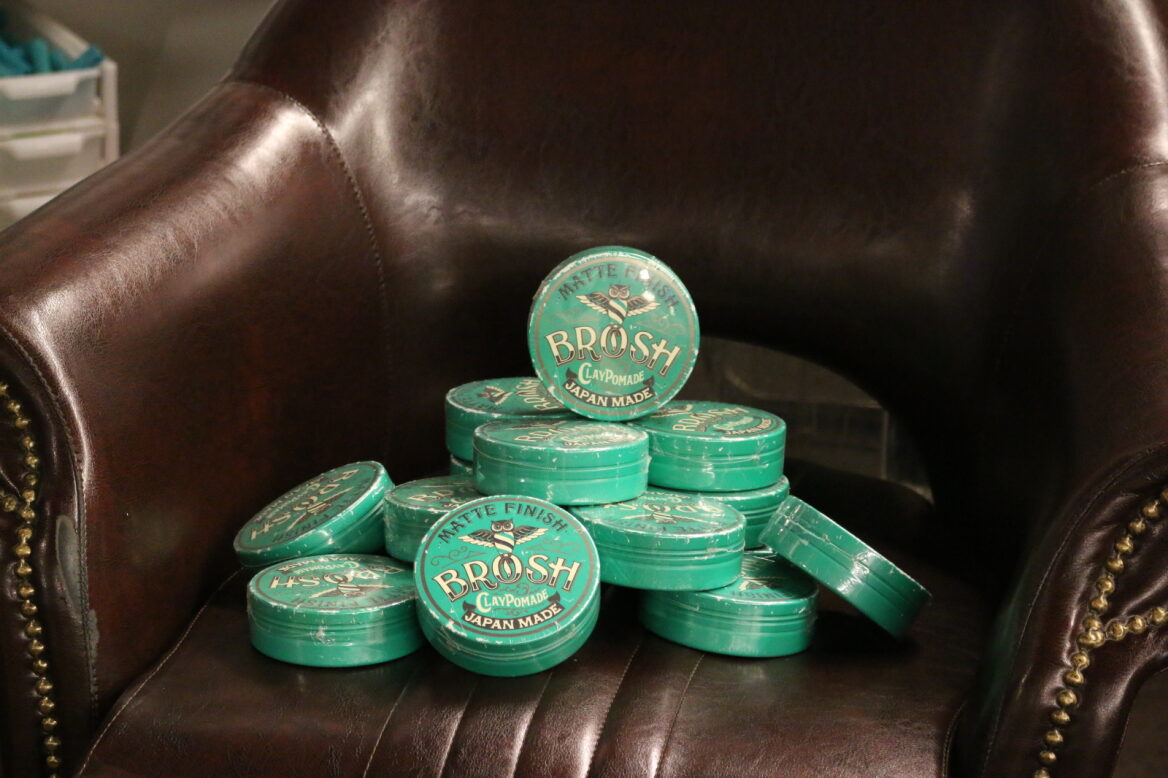 BROSH mini Clay Pomade 40g — lifestyle shot — Japanese pomade | premium Japanese hair products
